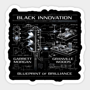 Black Innovation Blueprint – Garrett Morgan & Granville Woods Sticker
